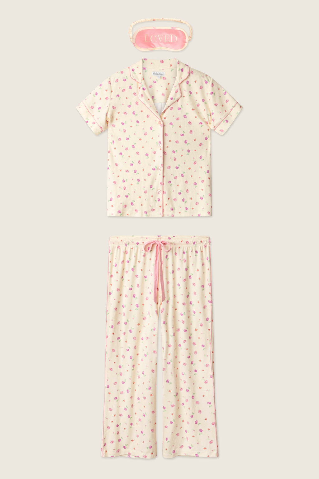 For the Mamas Butter Blooms Cropped 3-Piece PJ Set