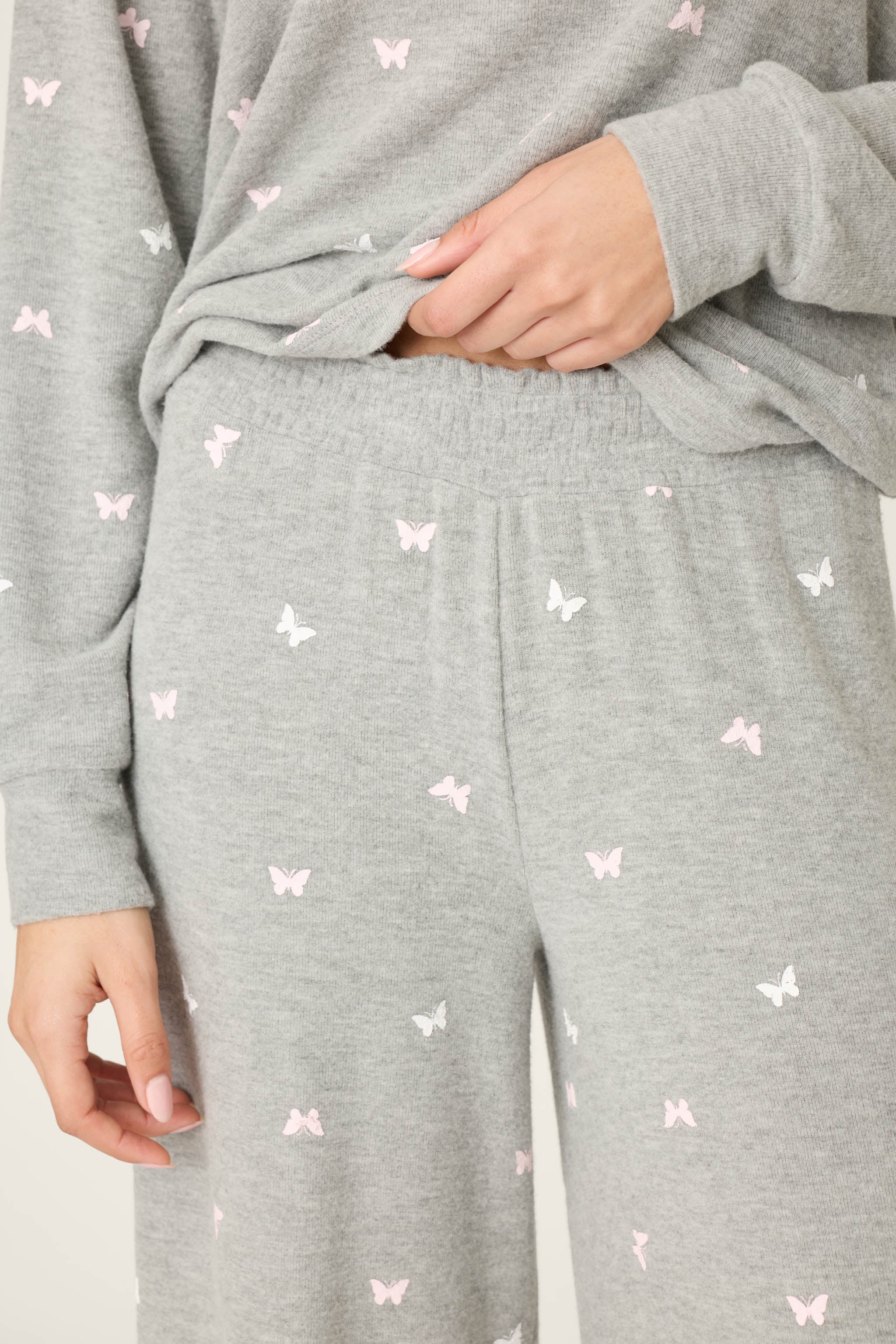 Peachy Mix & Match Butterfly Kisses Open Leg Pajama Pants