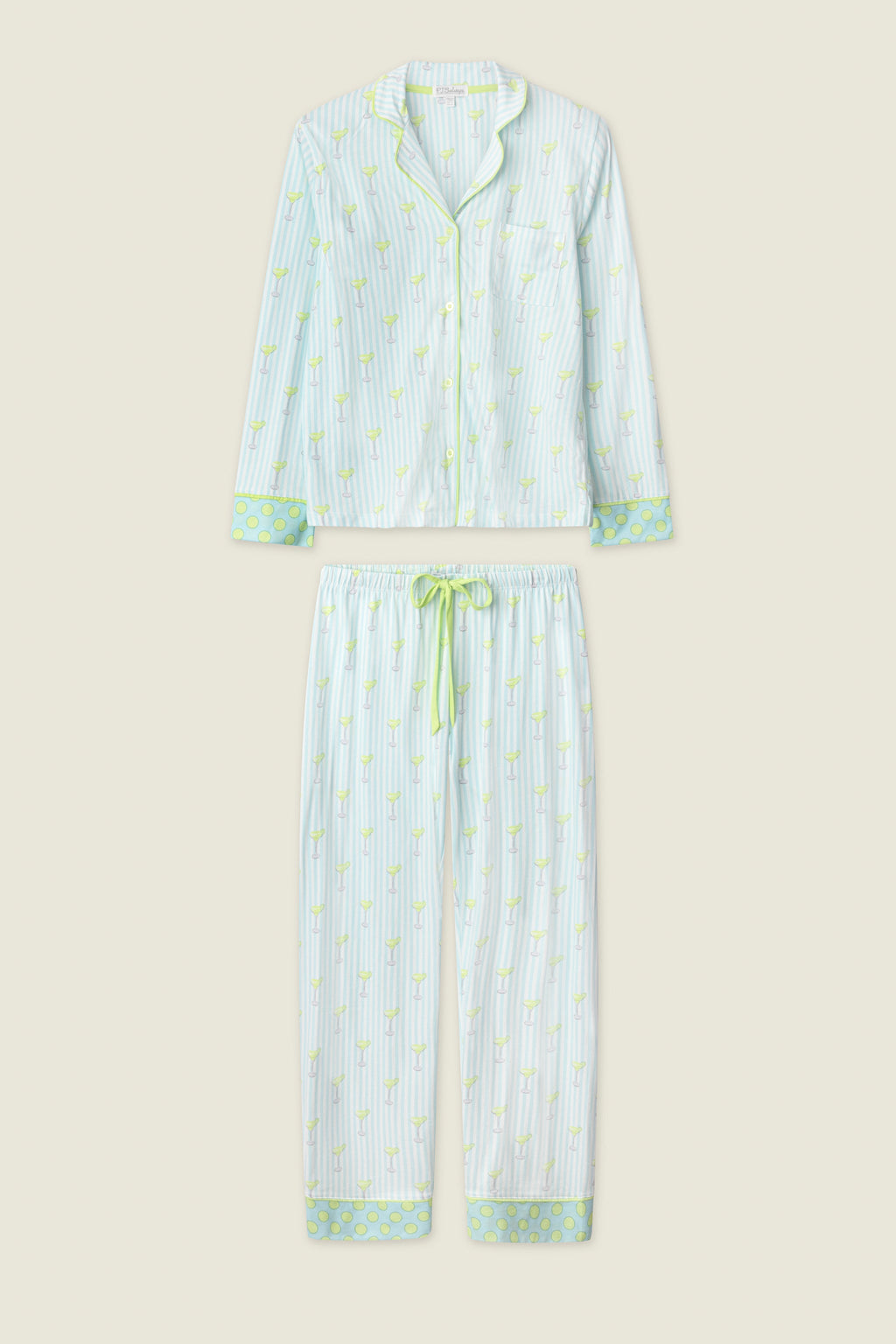 Playful Prints Salty Cadillac Striped Long PJ Set