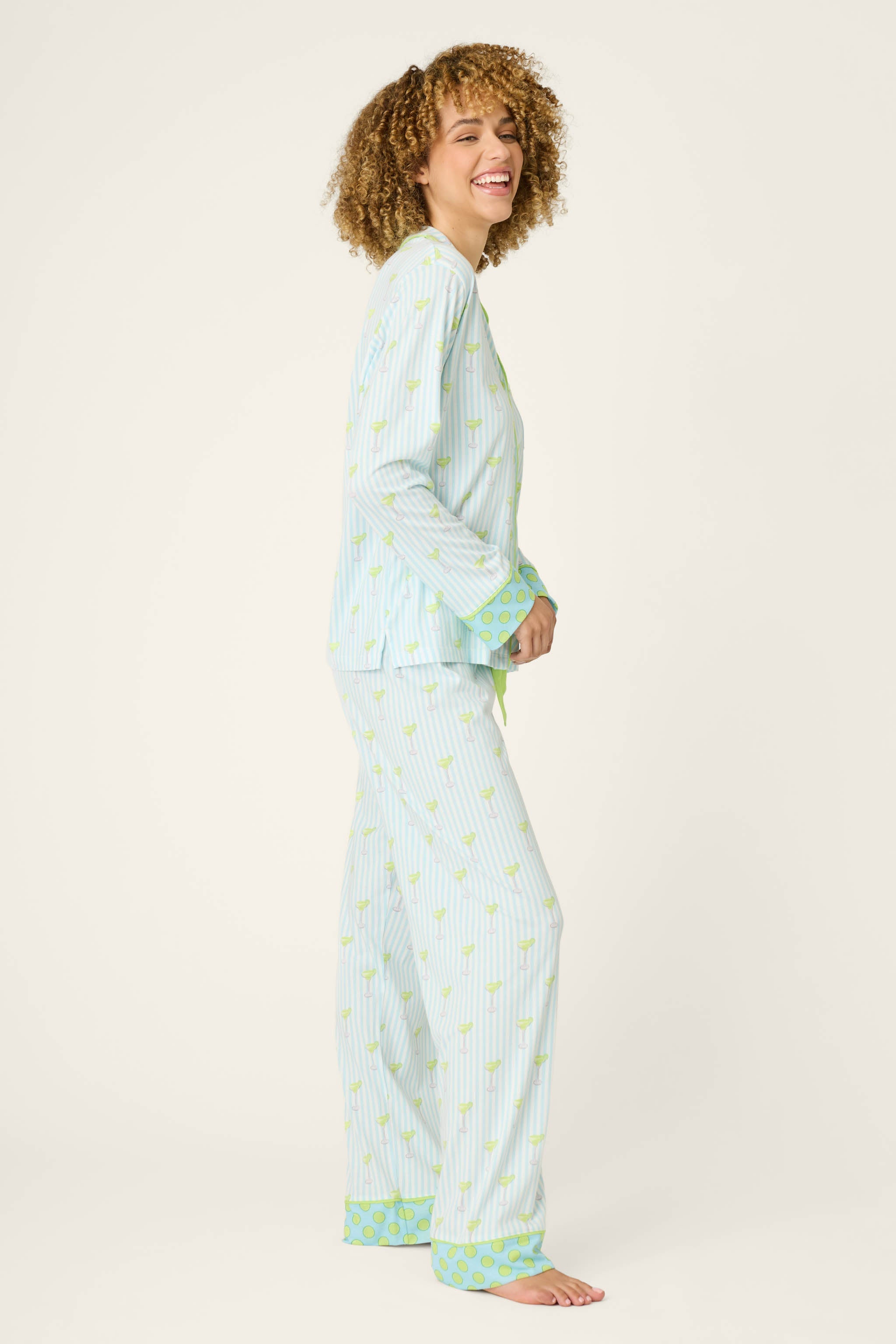 Playful Prints Salty Cadillac Striped Long PJ Set