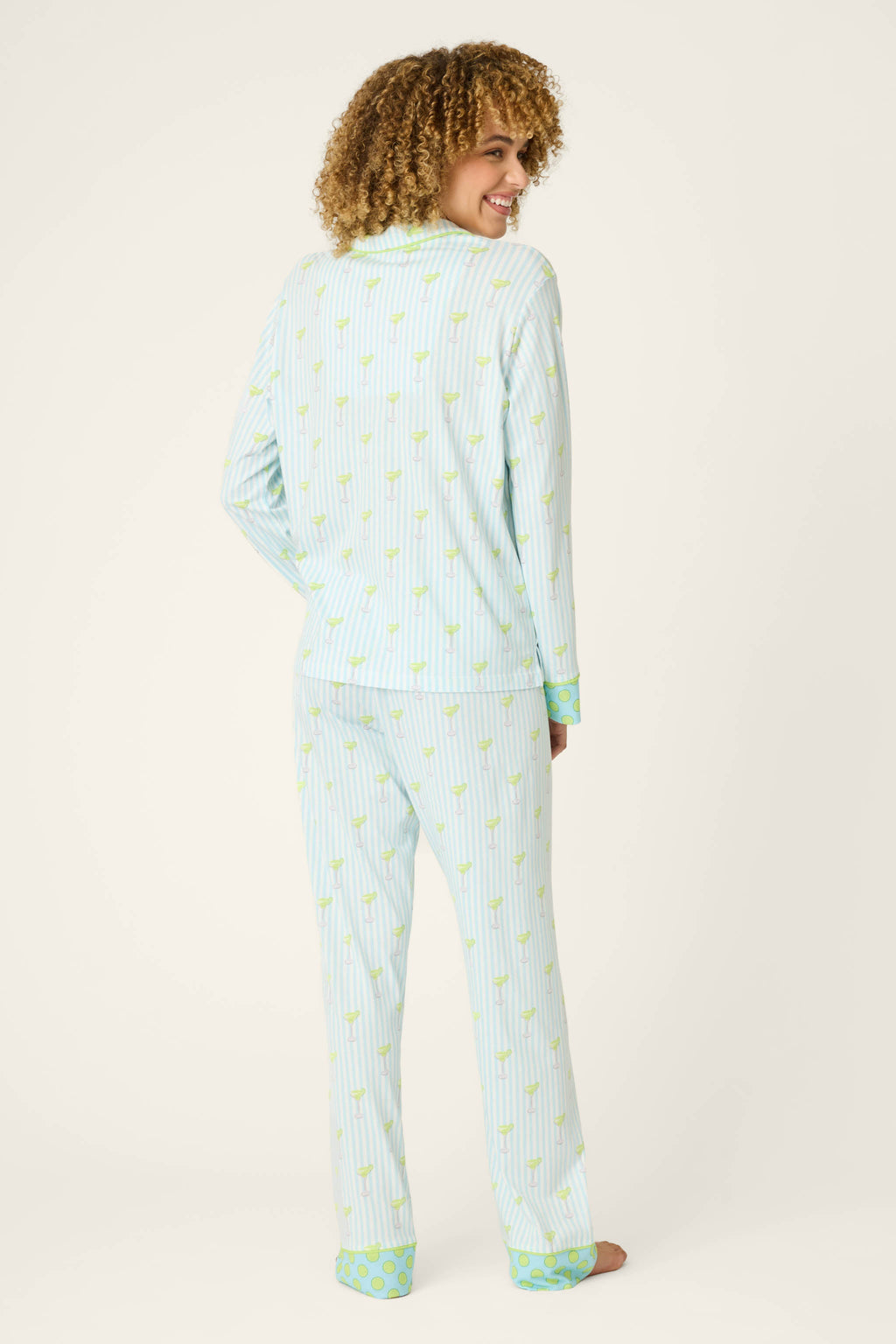 Playful Prints Salty Cadillac Striped Long PJ Set