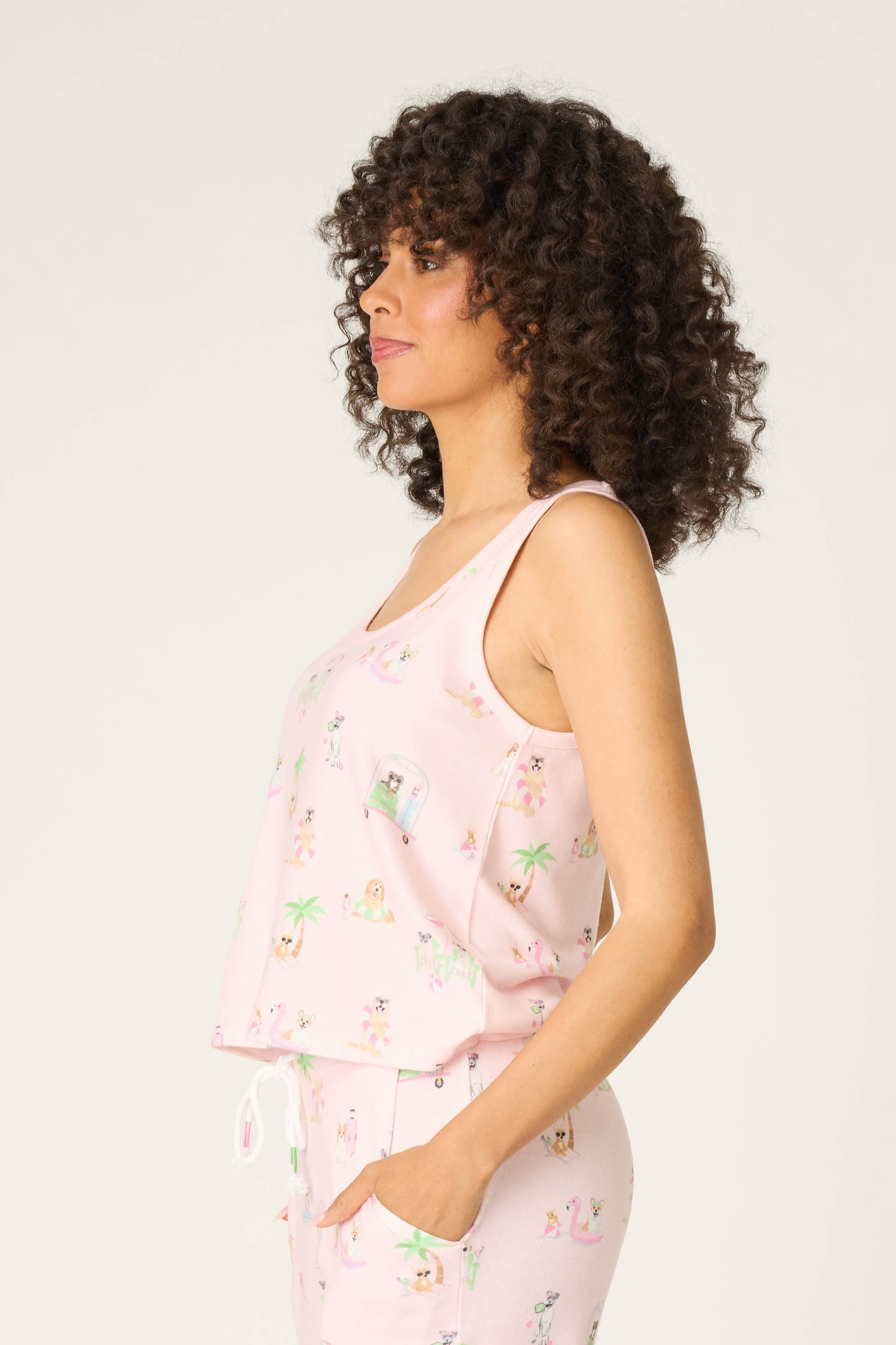 Pupcation Palms Sunnies & Sunshine Long PJ Set