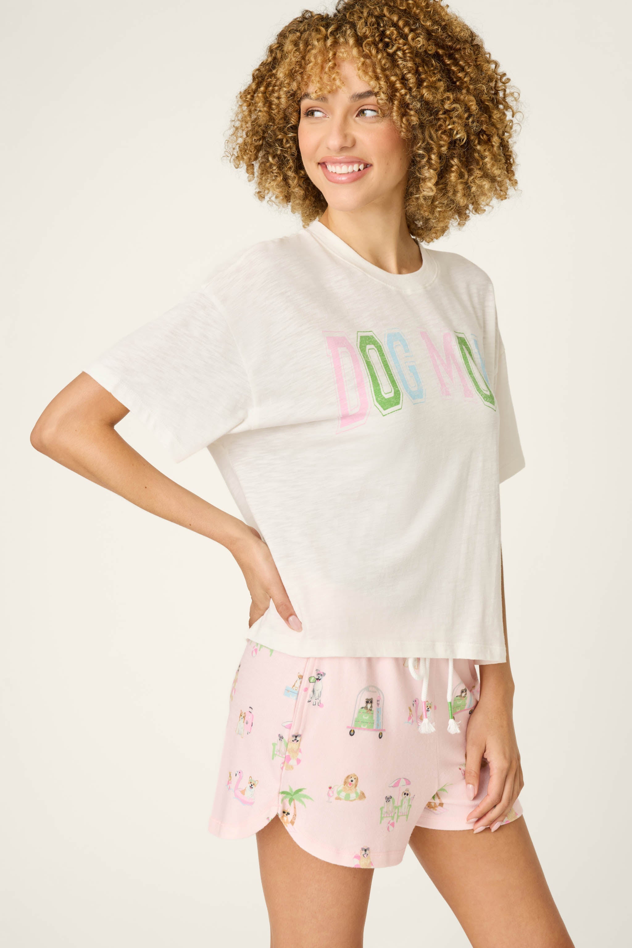 Pupcation Palms Dog Mom Graphic Tee
