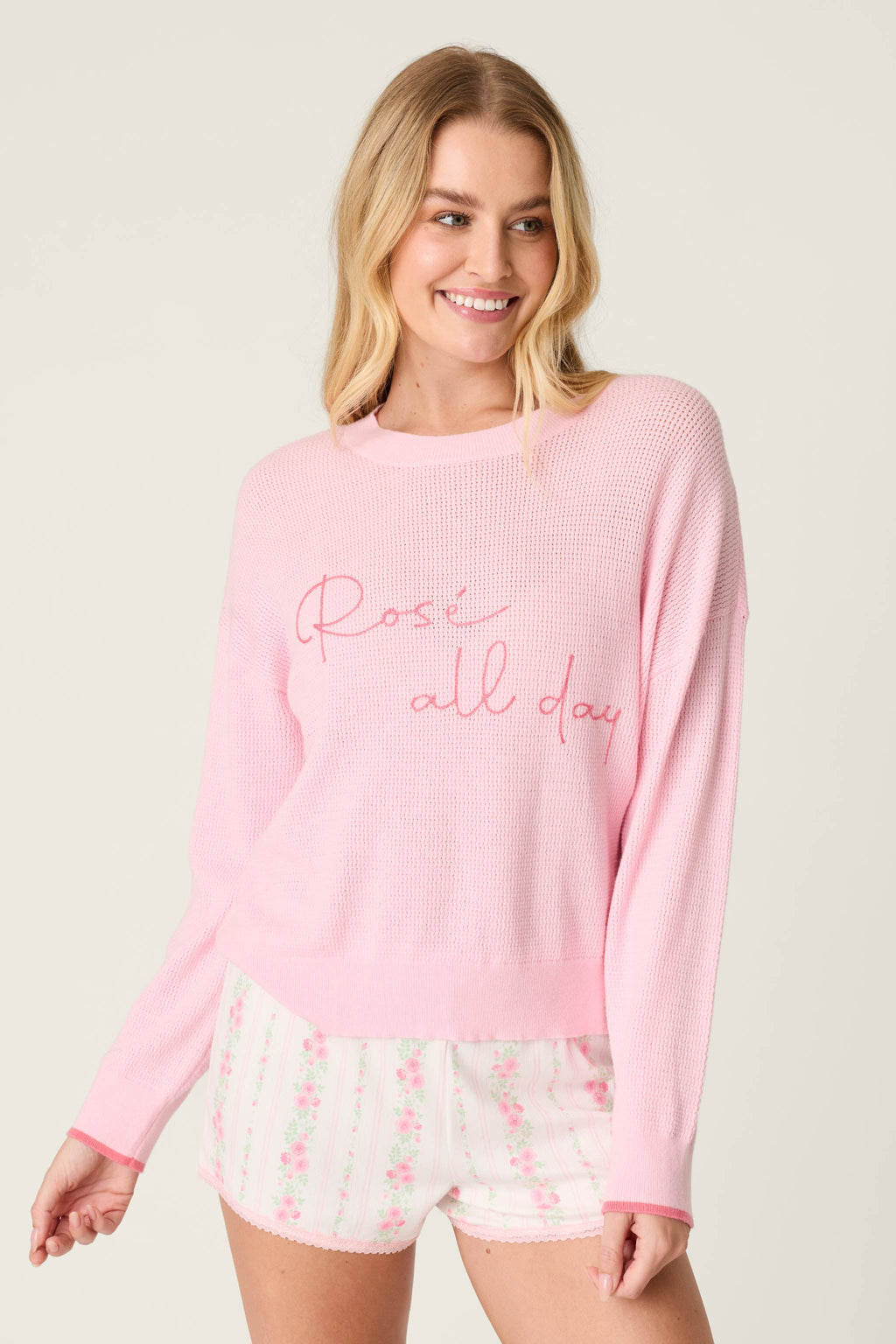 Roses Are Pink Rosé All Day Snuggle Sweater