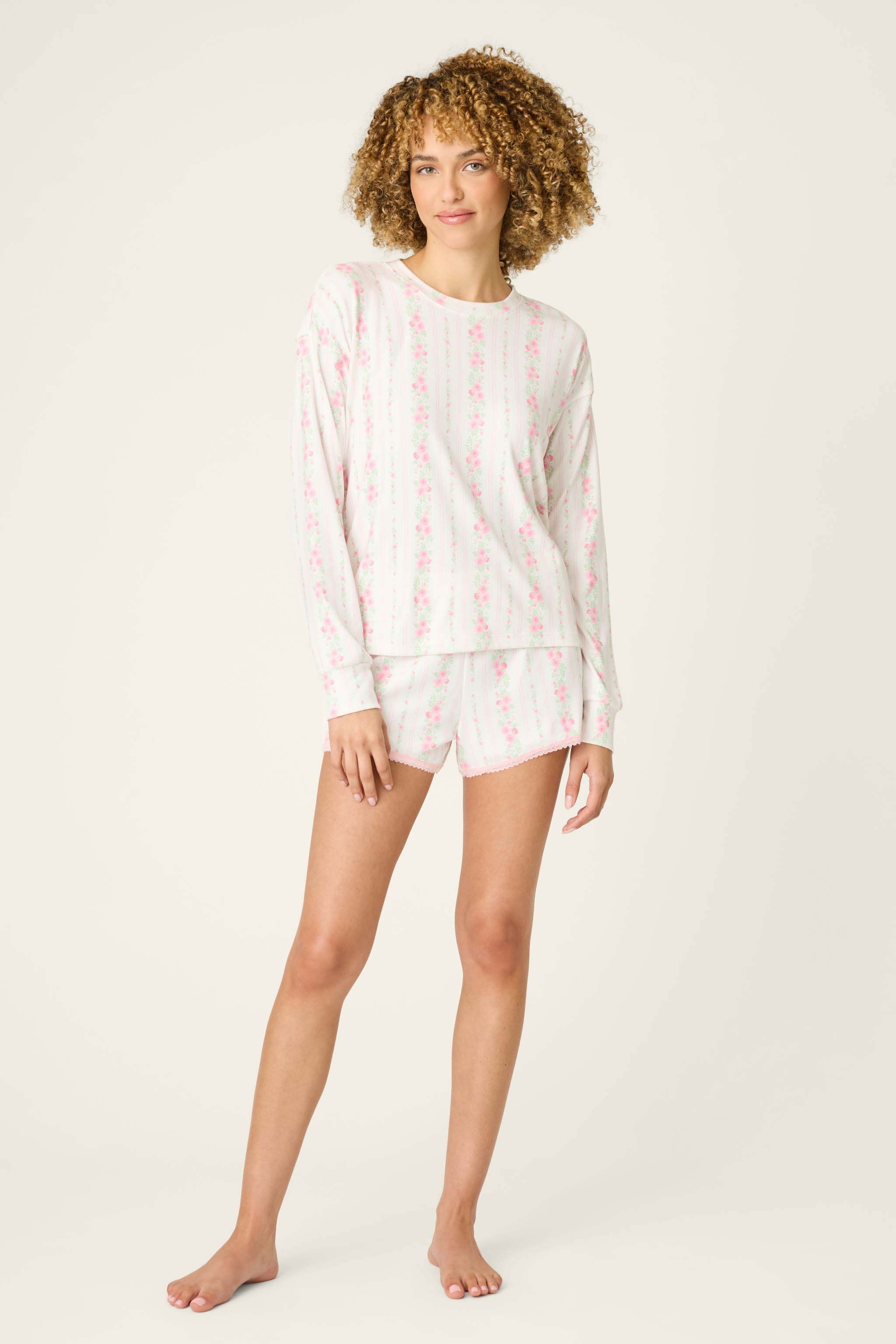 Roses Are Pink Petal Dream Pointelle Long Sleeve Top
