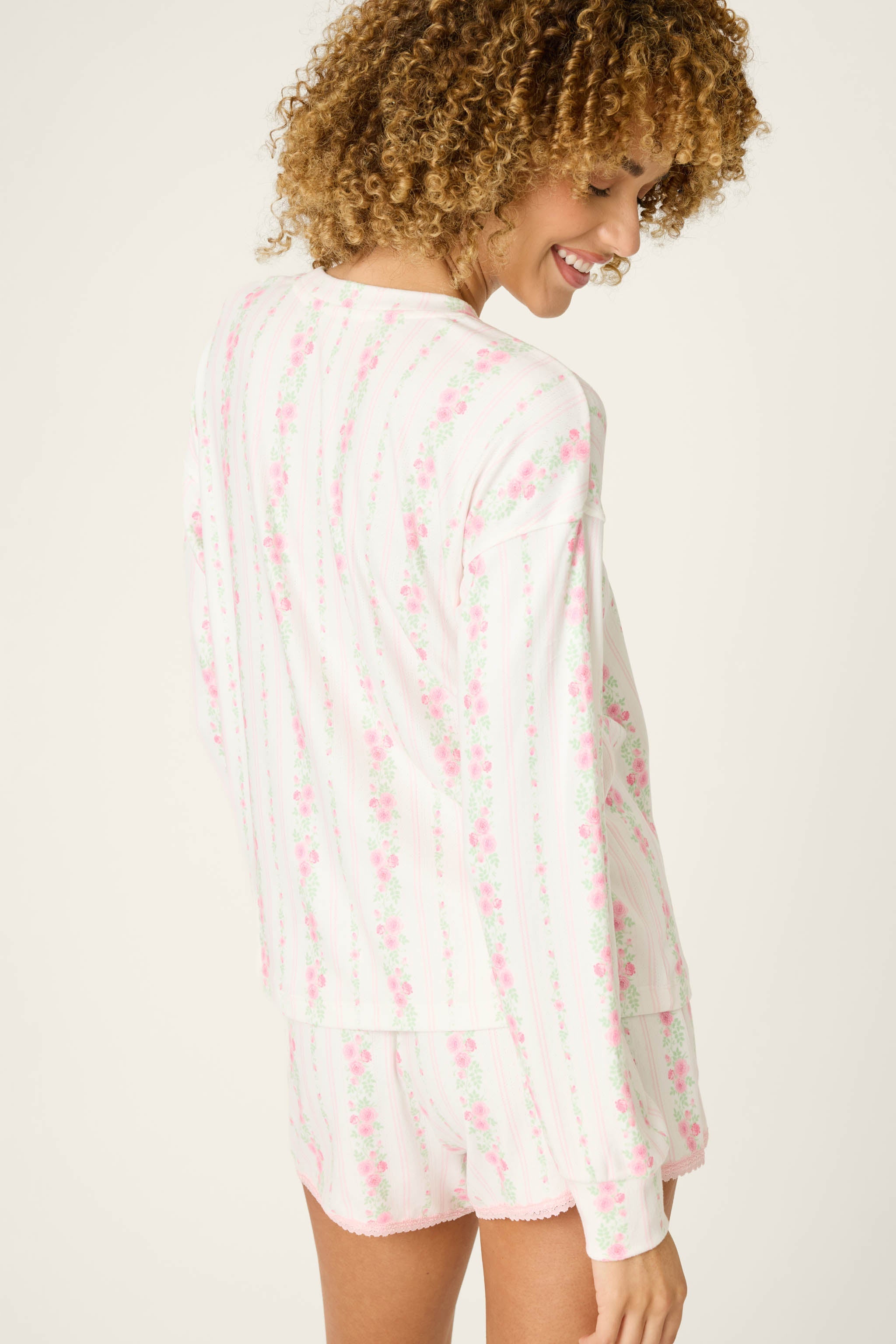 Roses Are Pink Petal Dream Pointelle Long Sleeve Top