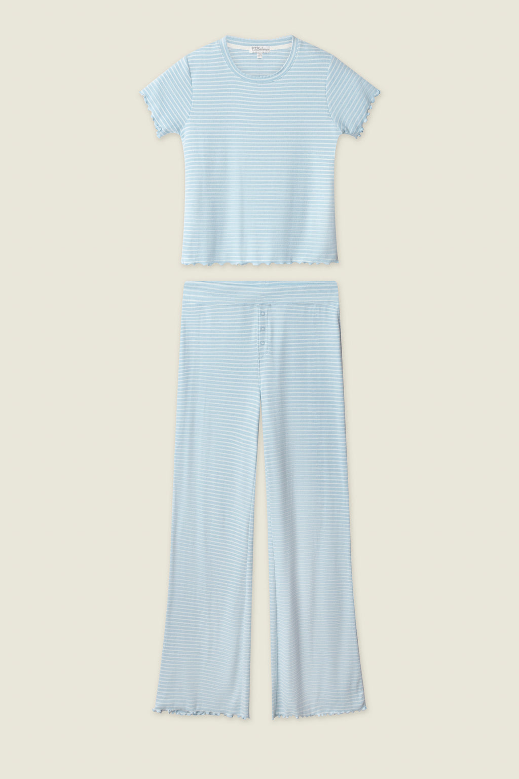 Sweet Stripes Morning Blue Long Lounge Set