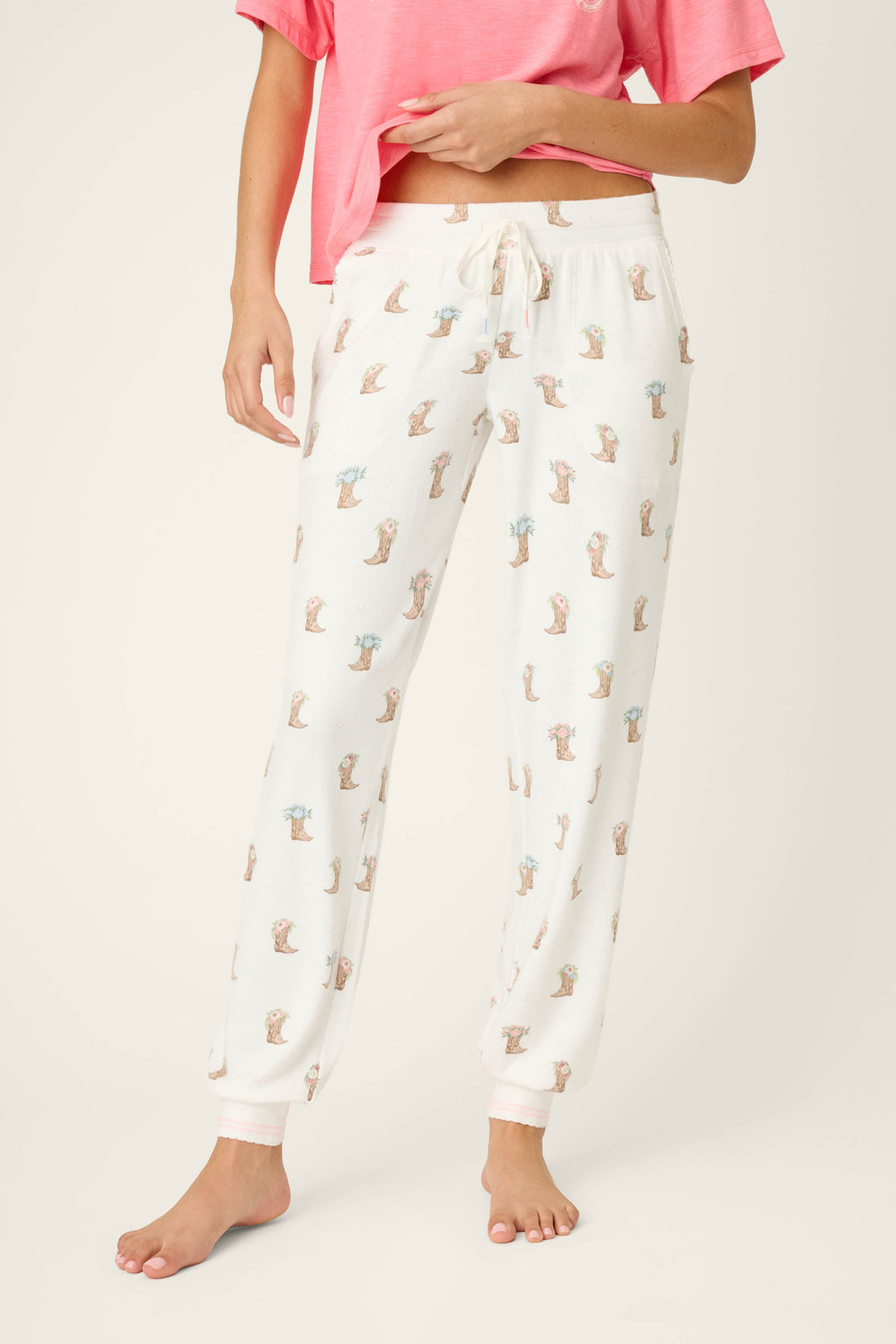 Western Blooms Boot Bouquet Banded Pants