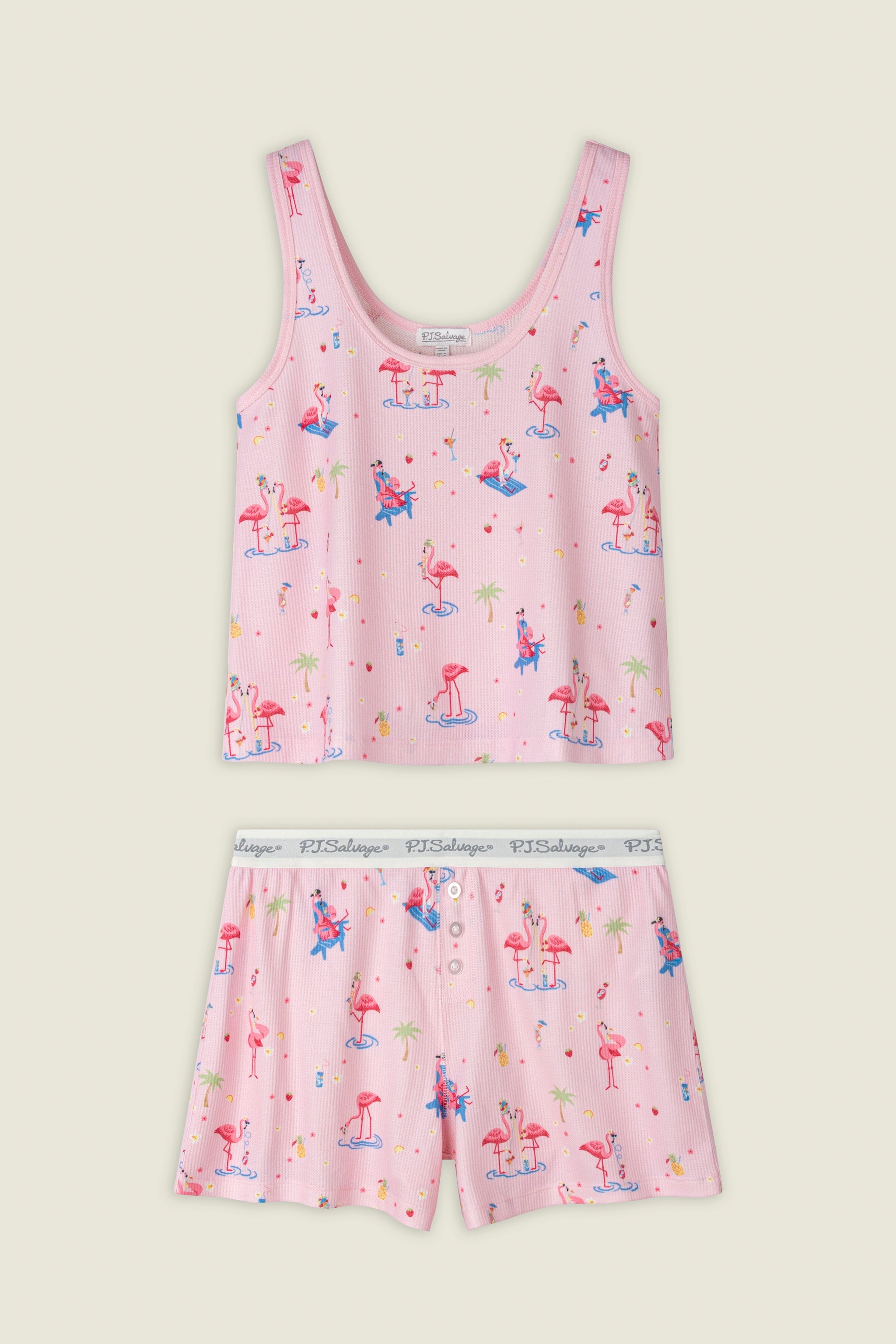 Boyfriend Boxer Tiki Flamingos Short Set