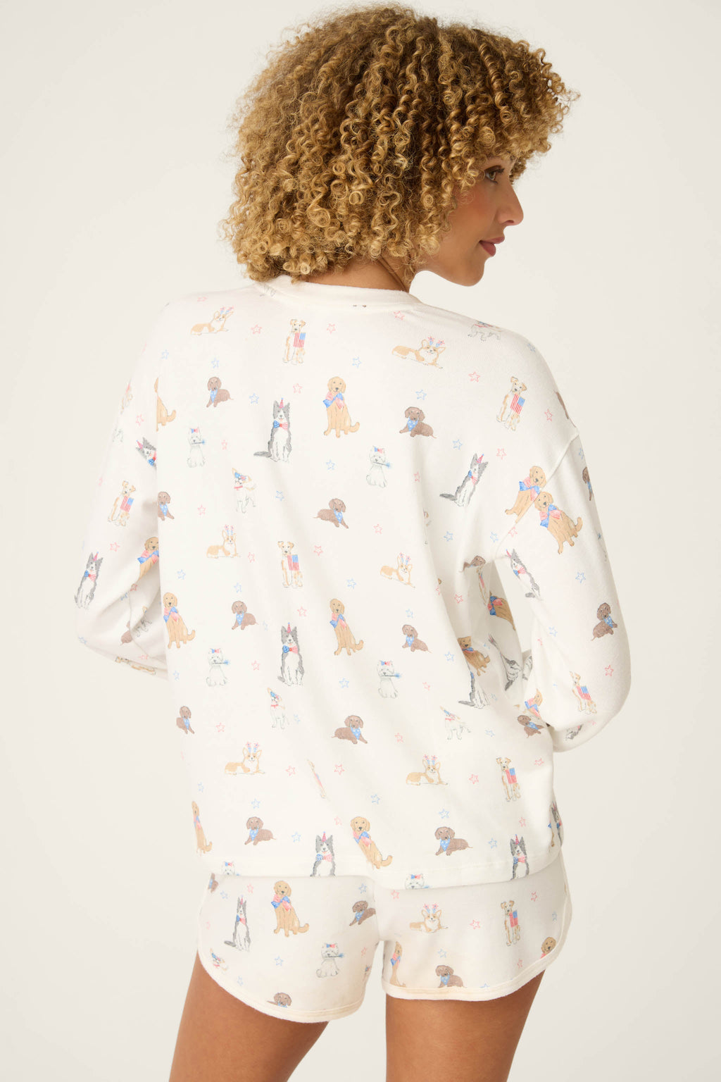 Red, White, & Woof Patriotic Pups Long Sleeve Top