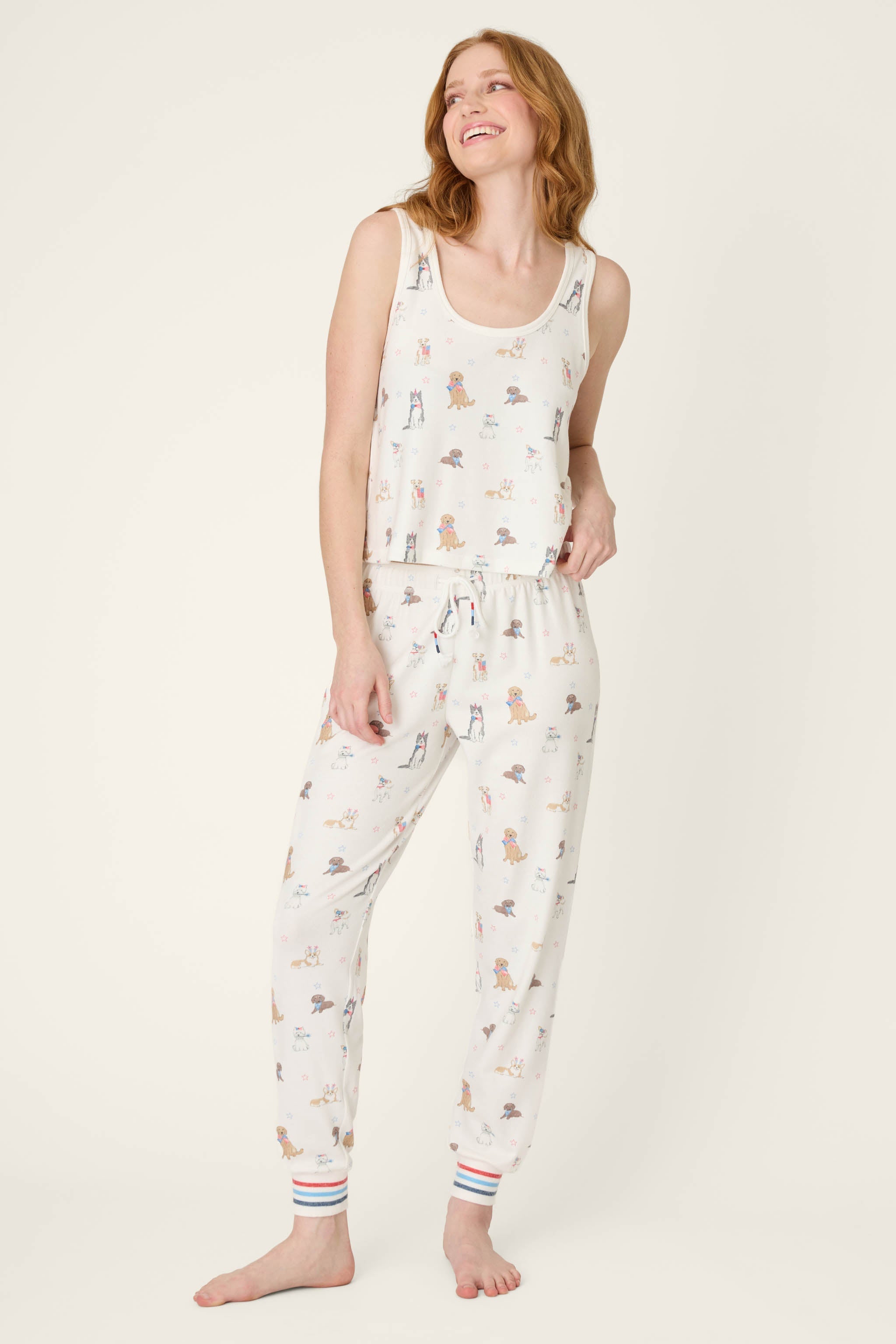Red, White, & Woof Patriotic Pups Long PJ Set