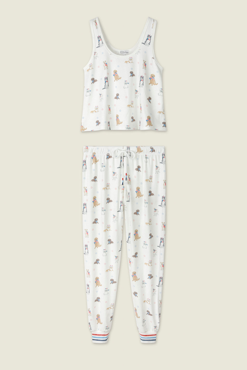 Red, White, & Woof Patriotic Pups Long PJ Set
