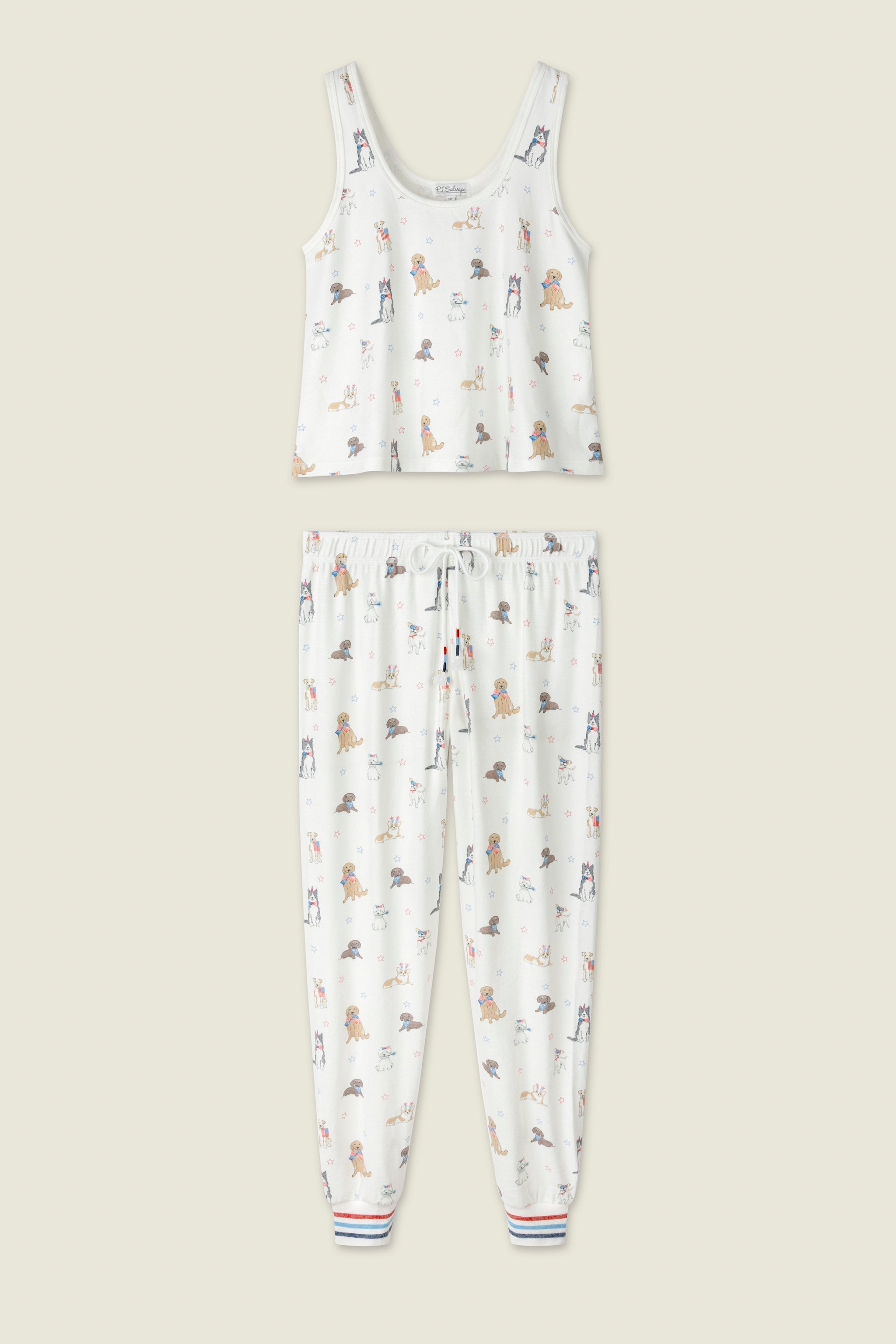 Red, White, & Woof Patriotic Pups Long PJ Set