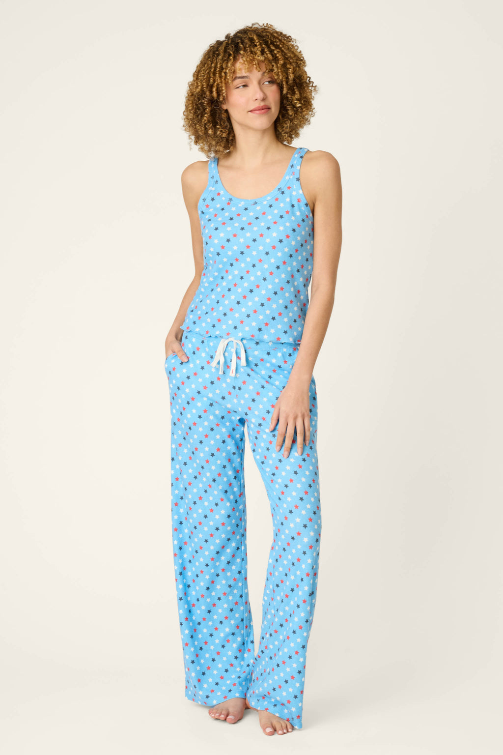 Star Spangled Summer Bay Blue Star Print Pajama Pants