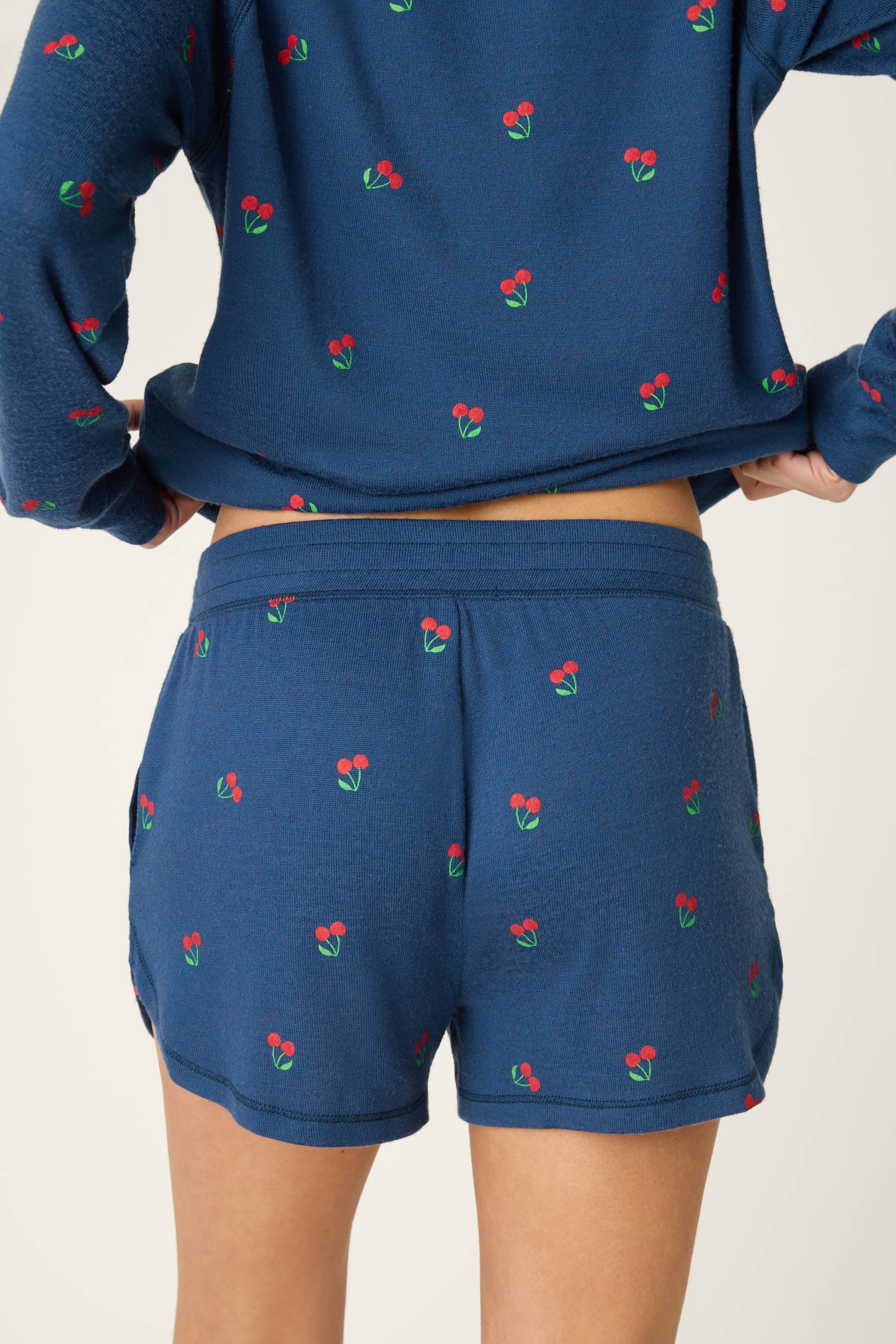 Star Spangled True Navy Cherry Print Sleep Shorts