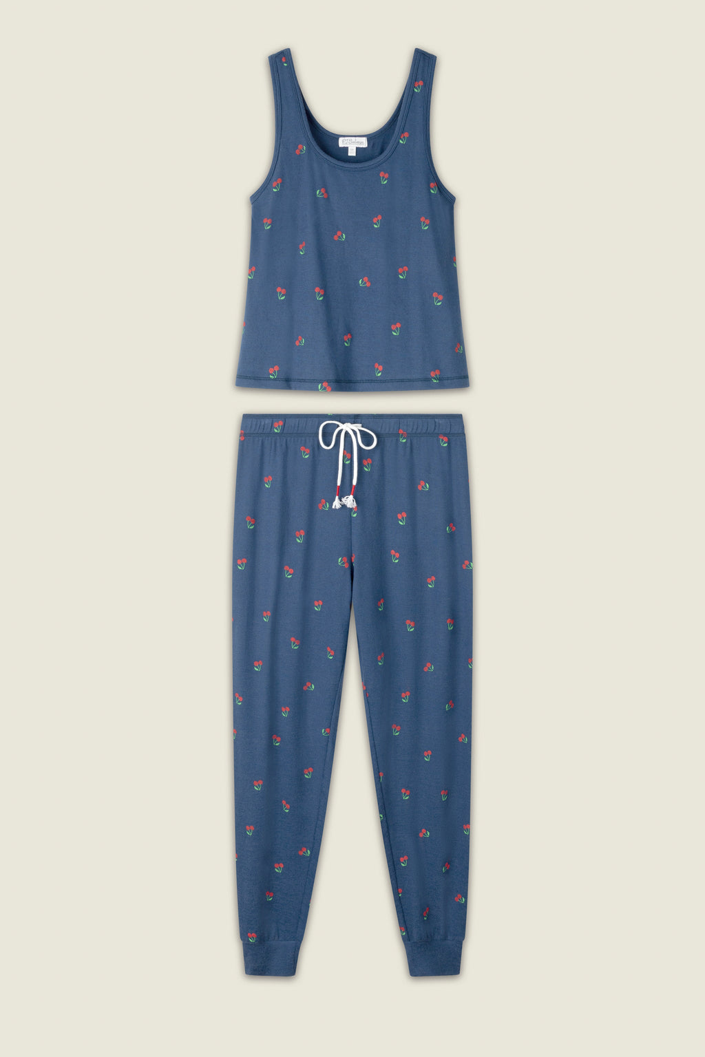 Star Spangled Summer True Navy Cherry Print PJ Set