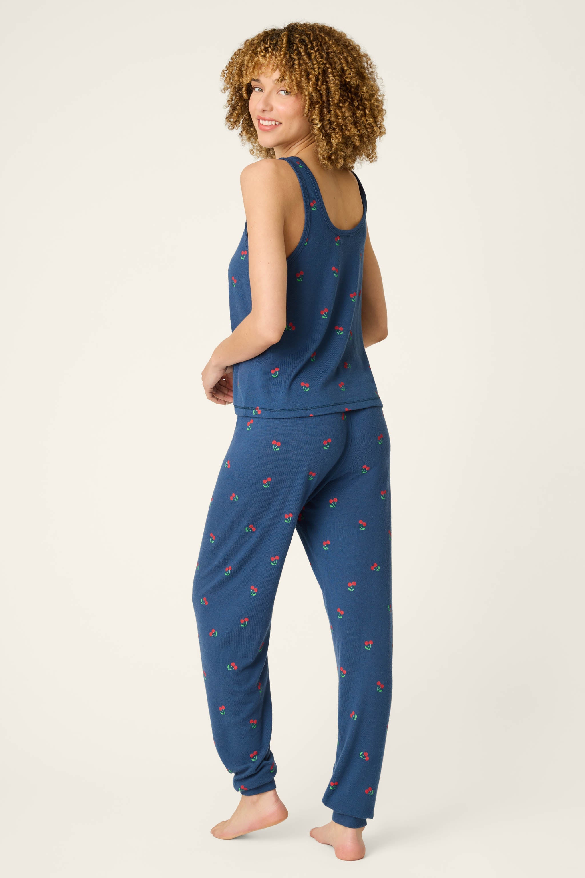 Star Spangled Summer True Navy Cherry Print PJ Set