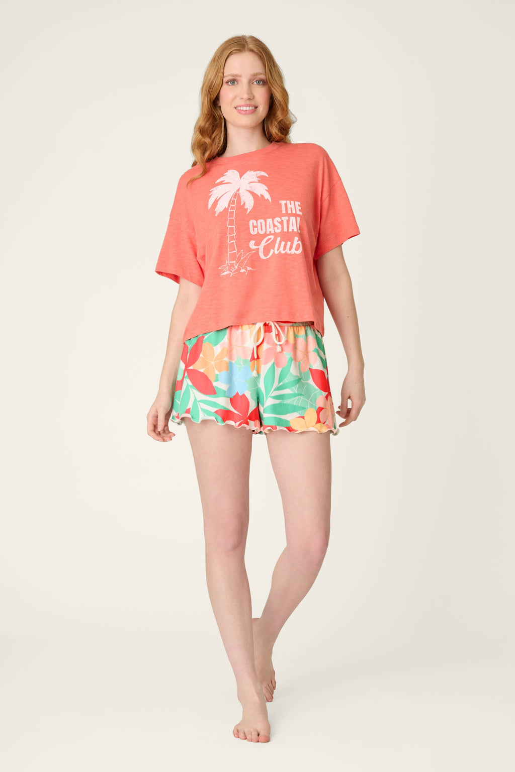 The Coastal Club Sunset Blooms Sleep Shorts