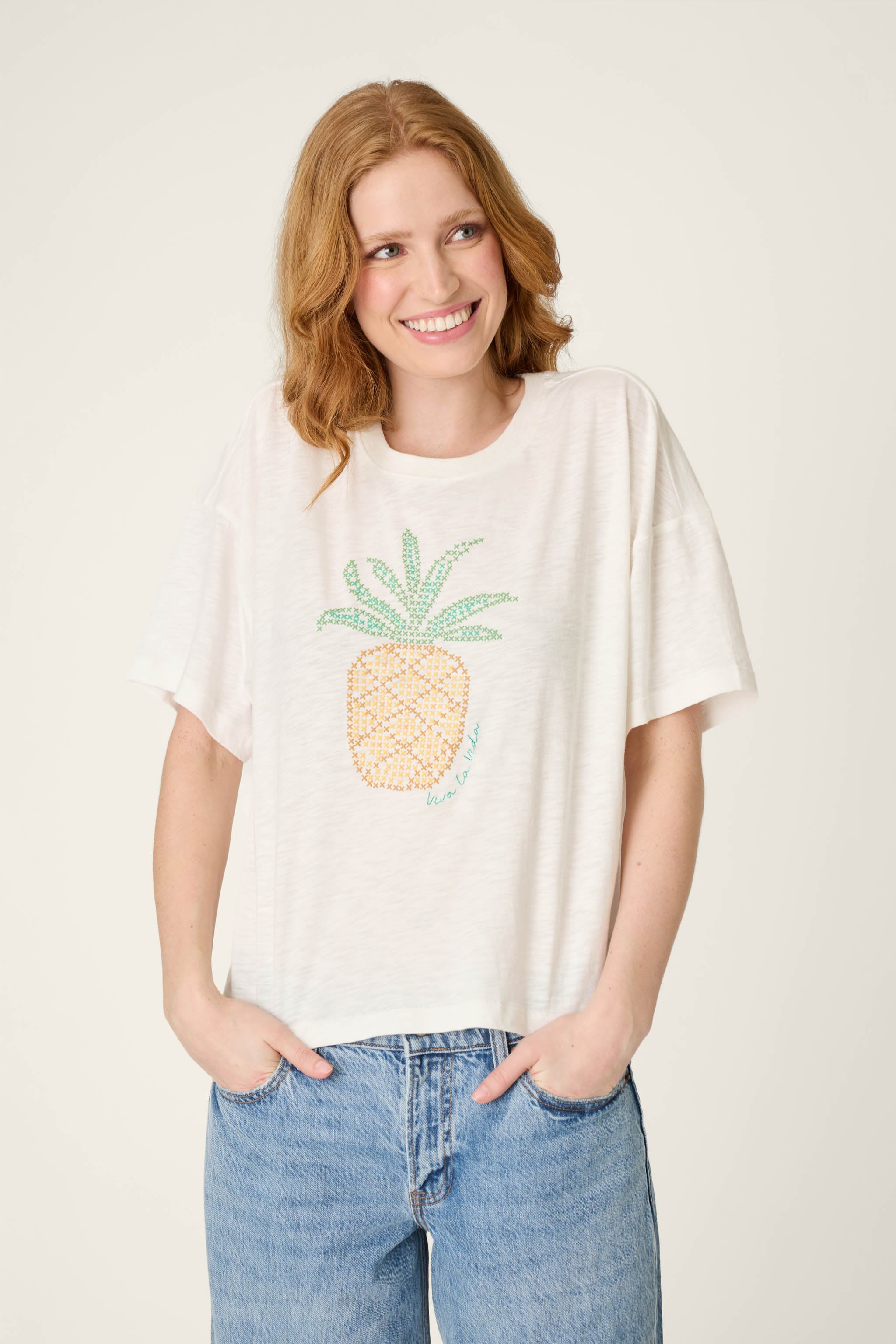 Viva la Vida Puff Paint Pineapple T-Shirt