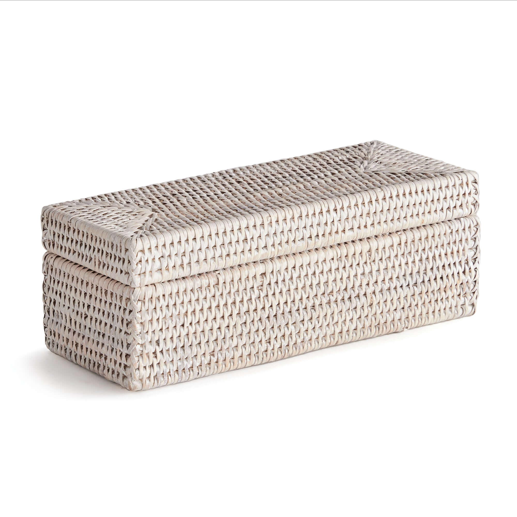 Rattan Desk Organizer with Lid and Compartments
