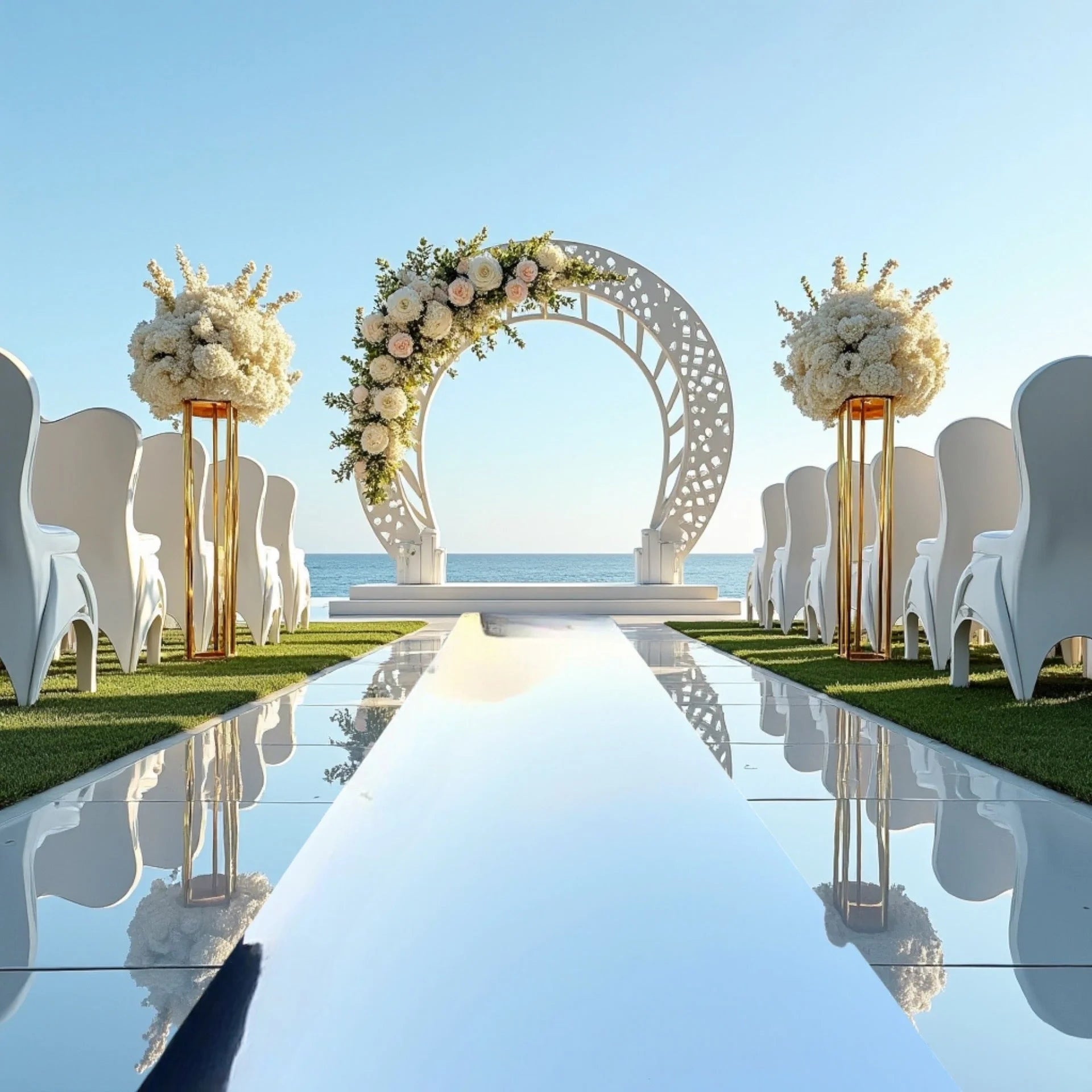 Mirror Wedding Aisle Runner - Reflective Carpet Floor Decor