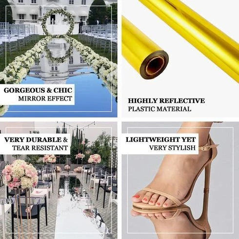 Mirror Wedding Aisle Runner - Reflective Carpet Floor Decor