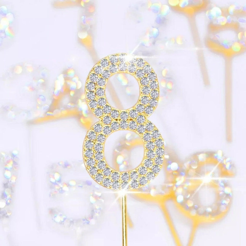 Rhinestone Number Birthday Cake Topper 1-Pc