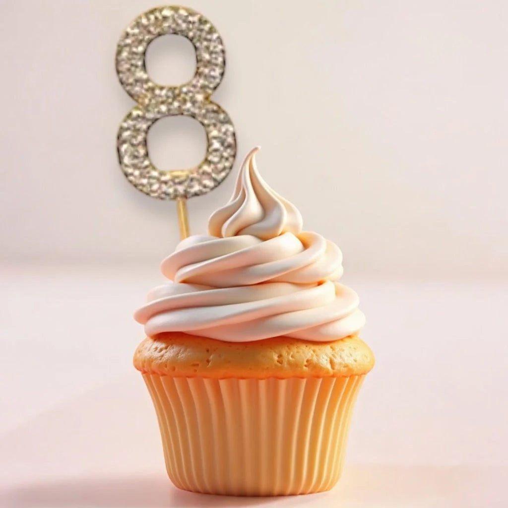 Rhinestone Number Birthday Cake Topper 1-Pc
