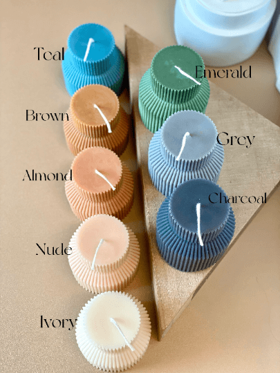 Ribbed Pedestal Candle for Minimalist Home Décor