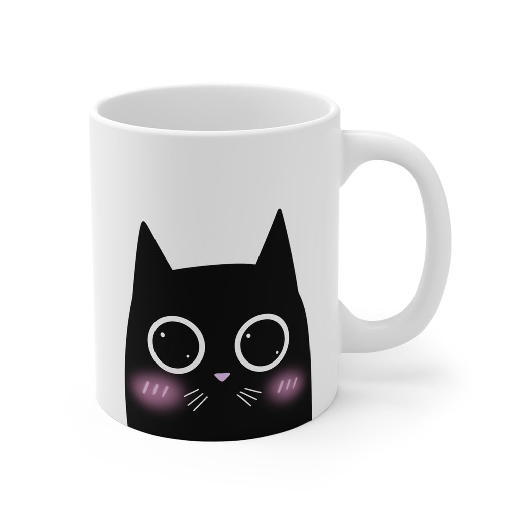 Adorably Emotional Cat White Mug Set - 2 Pcs