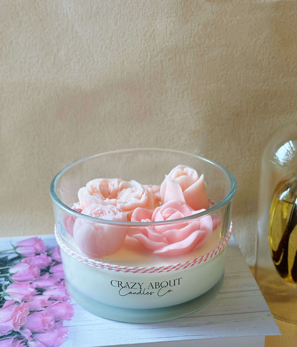 Handmade Large Rose-in-a-Jar Candle