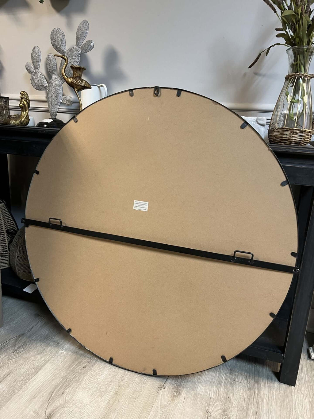 Round Industrial Grid Wall Mirror