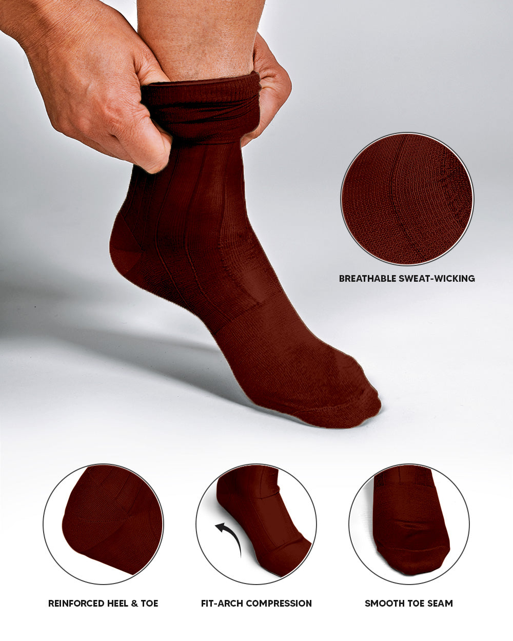 Vittorio Farina Men's Ribbed Shear Nylon Over The Calf Dress Socks
