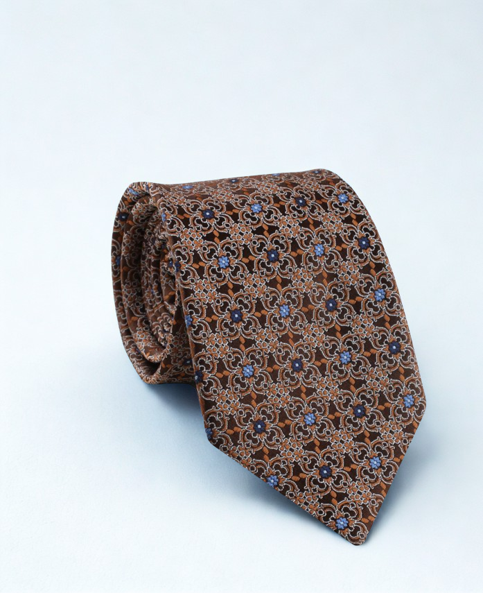 Rust Floral 3.2" Silk Tie