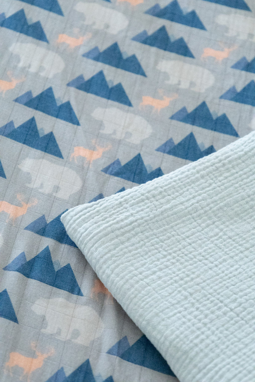 Organic Bamboo Cotton Muslin Crib Sheet in Rustic Retreat