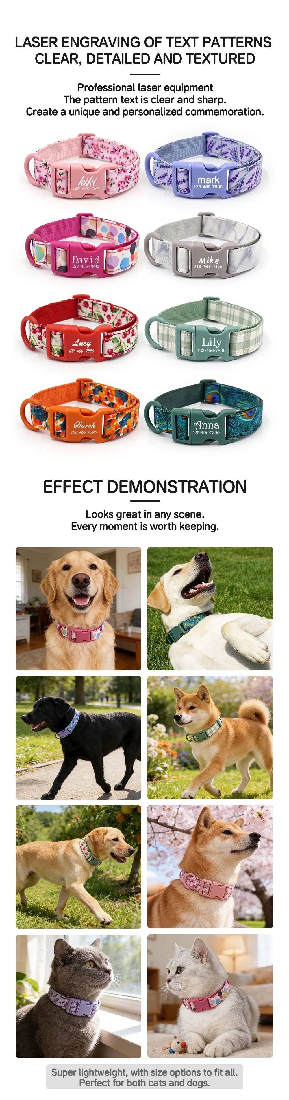 Luxury Bow Dog Collar Set | Cotton & Polyester | XS–XL | With Leash & Poop Bag
