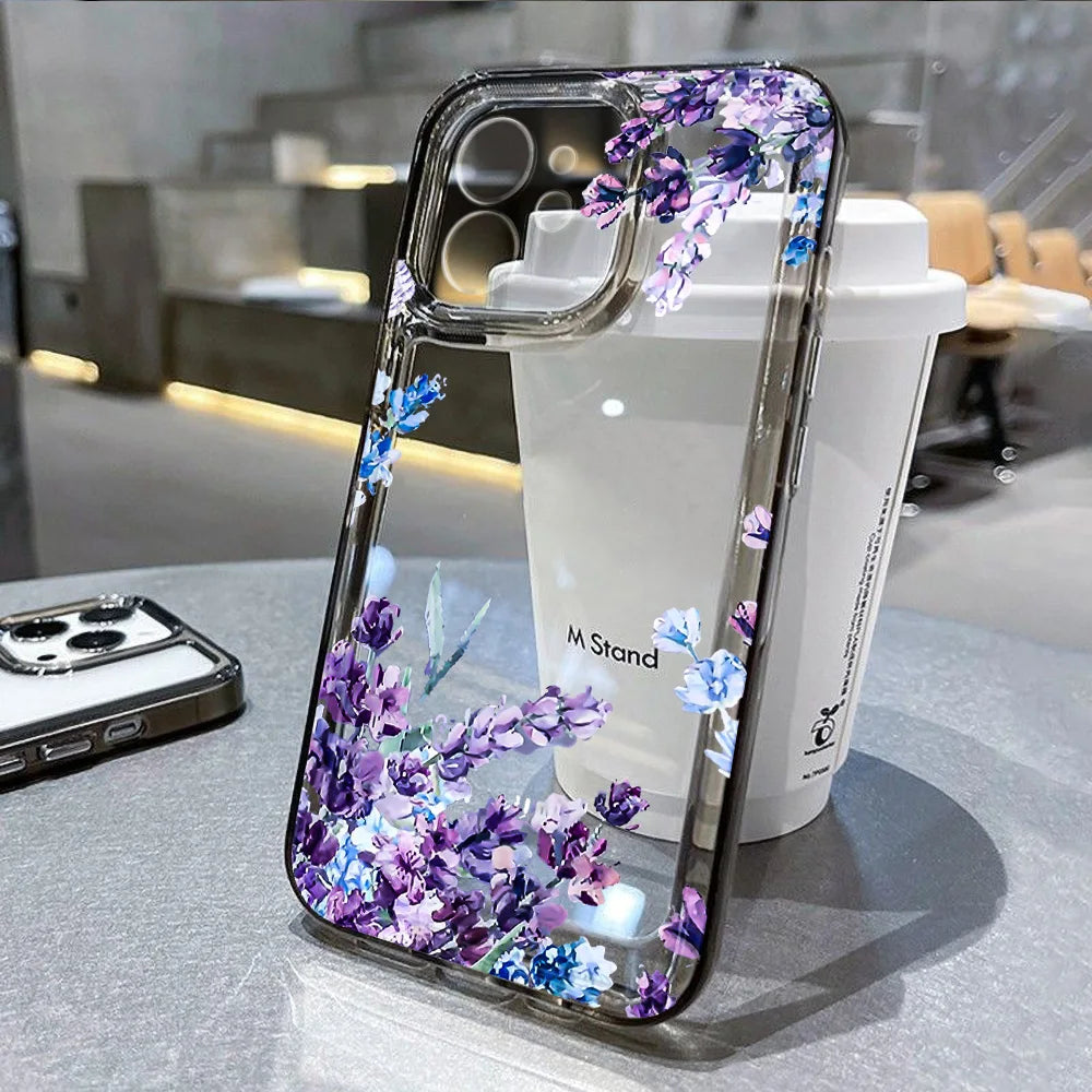 Lotus Flower Transparent Phone Case For iPhone