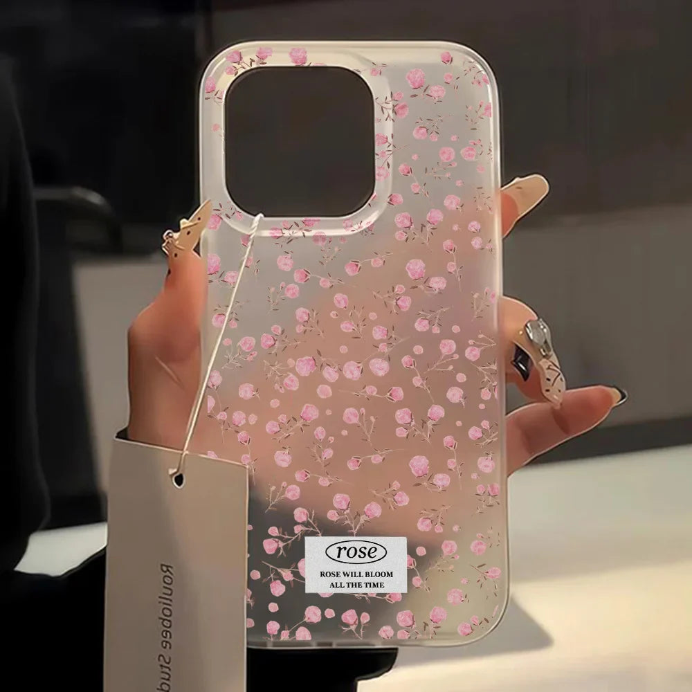 Cute Flower Love Heart Phone Case For iPhone