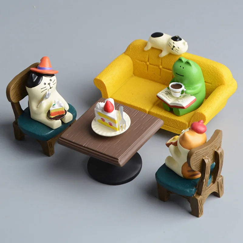 Japanese Cat Statue Miniature Fairy Garden Decor