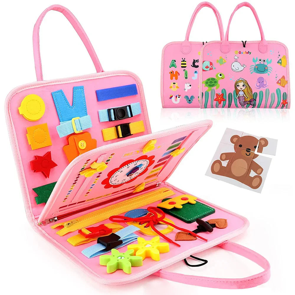 Busy Board Felt Cloth Book – Educational Toy for Toddlers