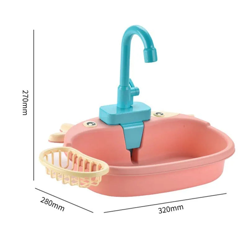 Electric Kitchen Sink Toy – Pretend Play Dishwasher Set