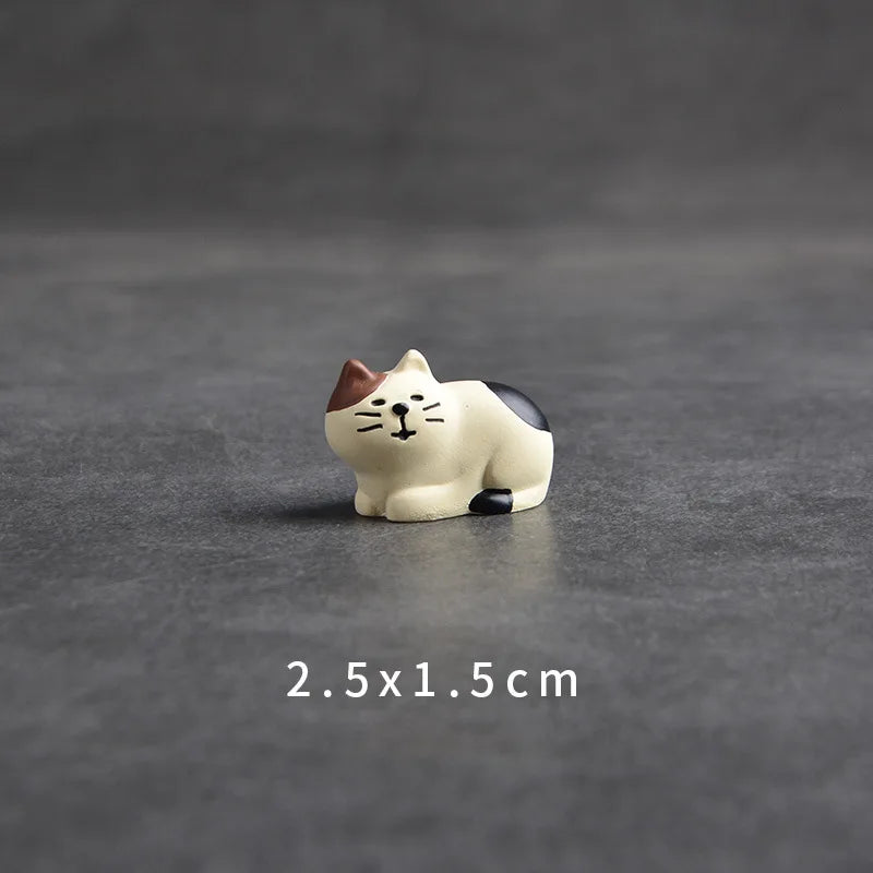 Japanese Cat Statue Miniature Fairy Garden Decor