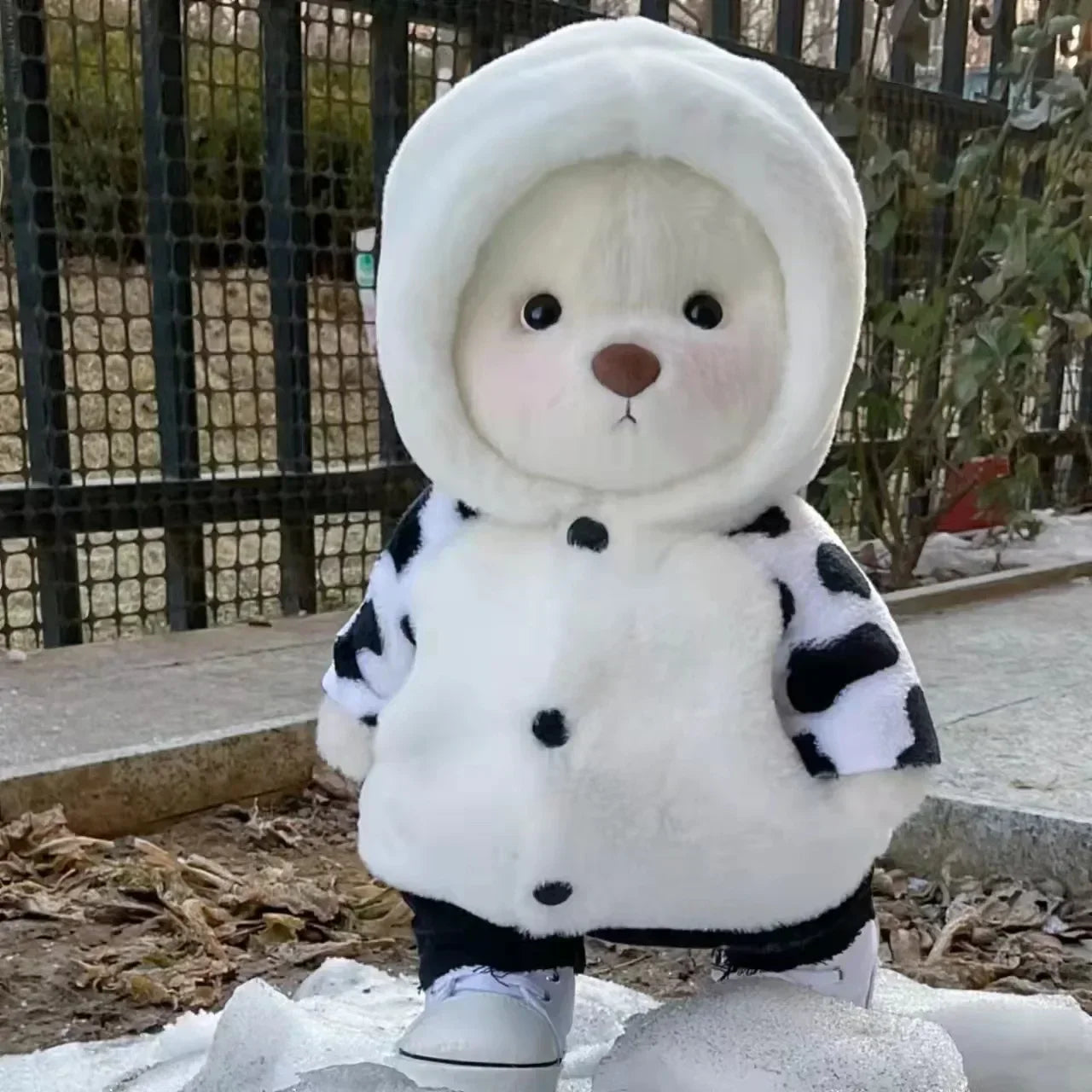 Teddy Bear Plush Doll with Changeable Clothes