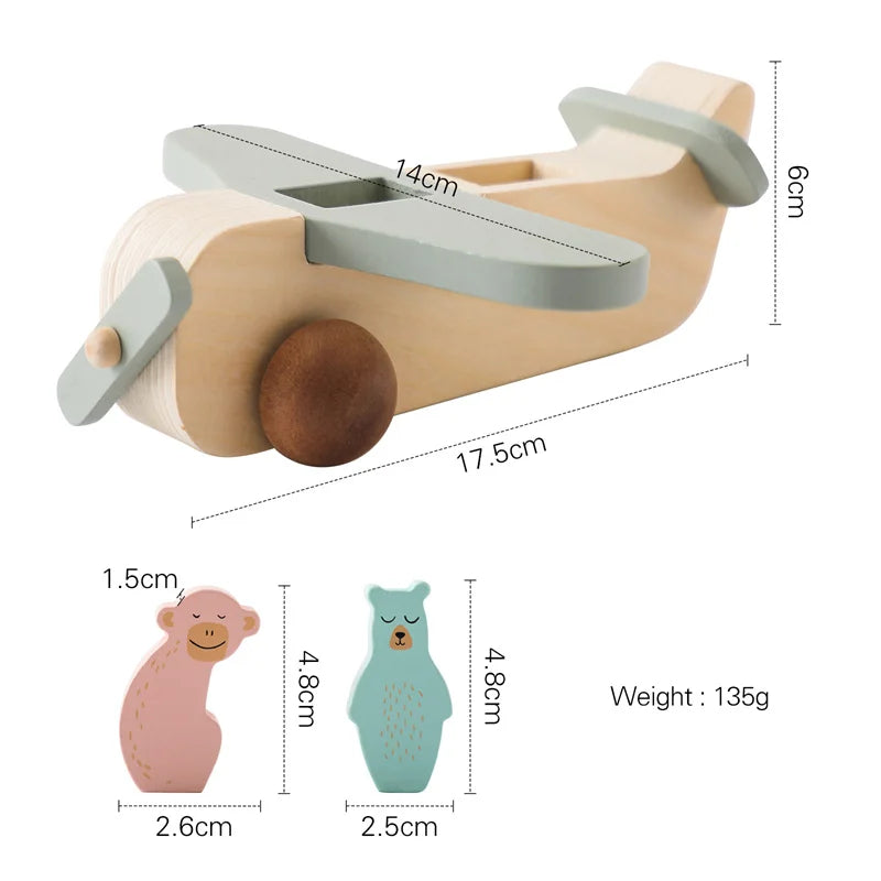Wooden Airplane Toy – Educational Wooden Plane Model for Kids