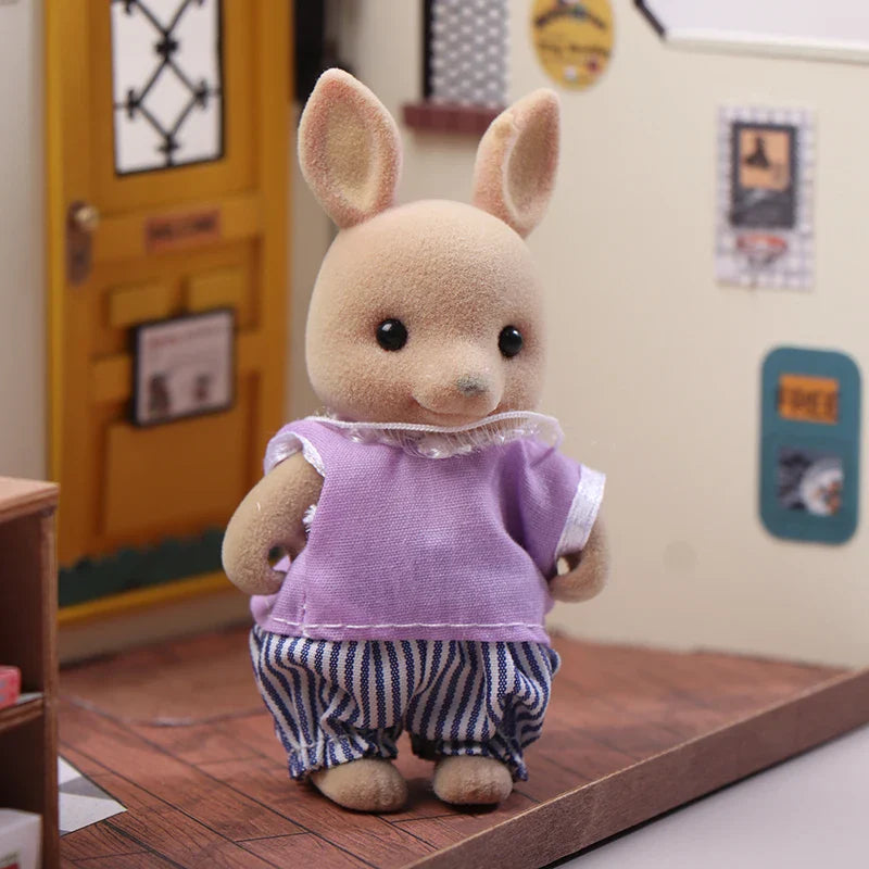 Miniature Dollhouse Rabbit Family Critters – DIY Playset for Kids