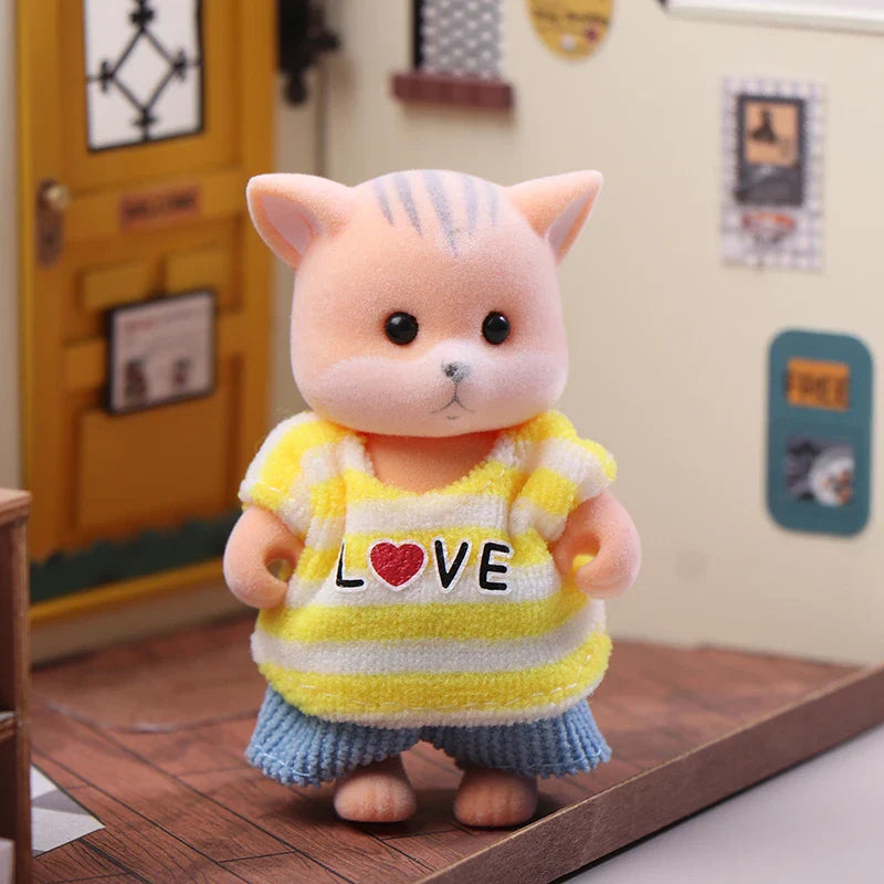 Miniature Dollhouse Rabbit Family Critters – DIY Playset for Kids