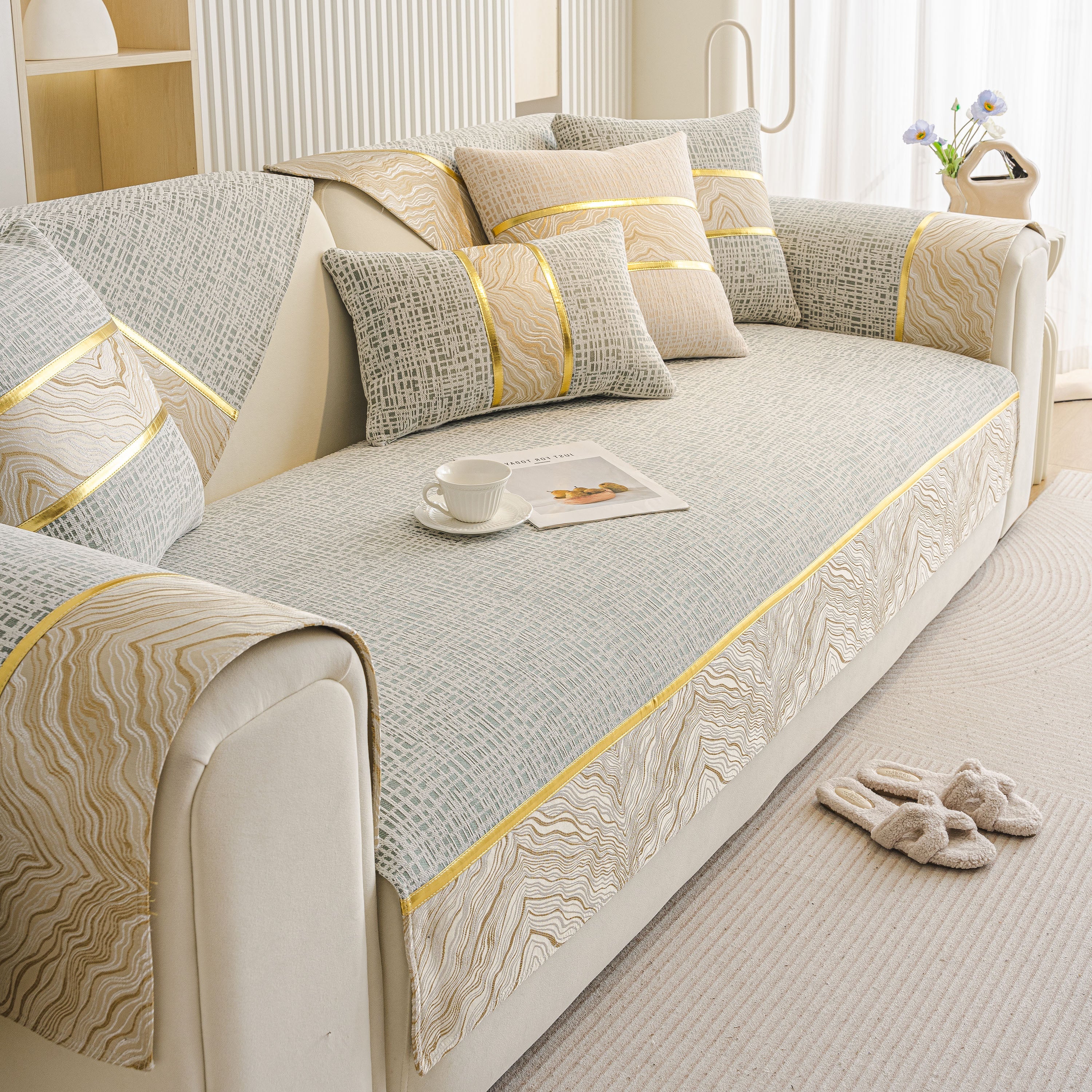 Modern Non-Slip Couch Slipcover, Soft, Durable & Washable Furniture Protector