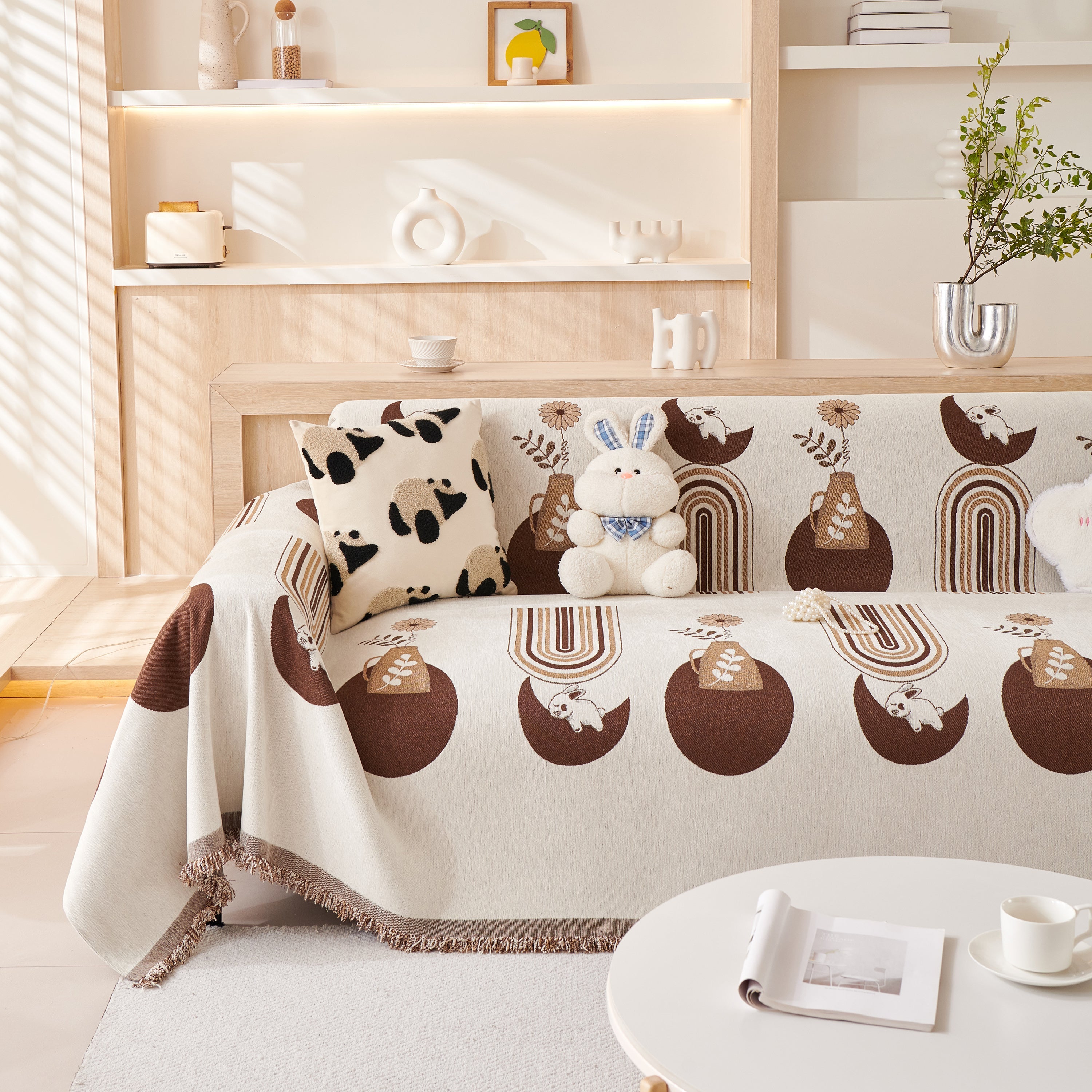 Decorative Throw Blankets for Couch Reversible Chenille Furniture Throw Covers for Sectional Sofa