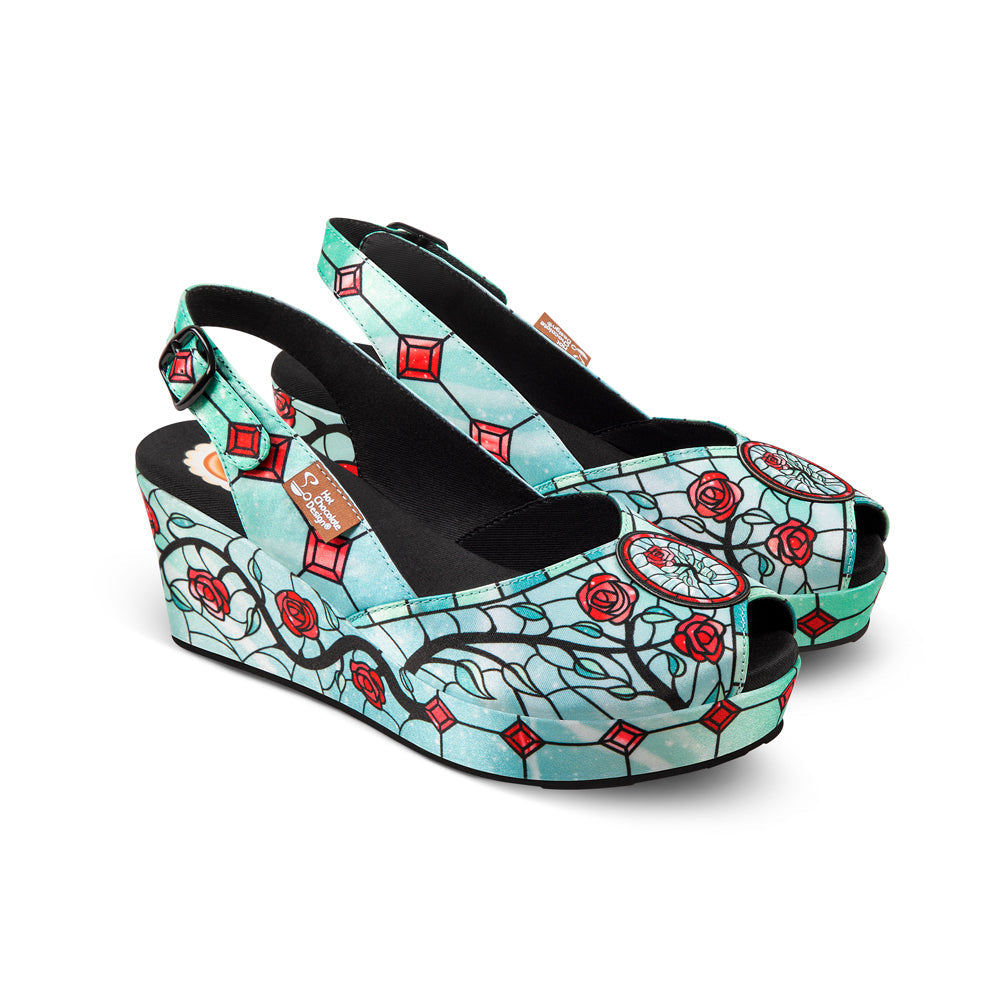 Chocolaticas® Stained Roses Women's Sandal