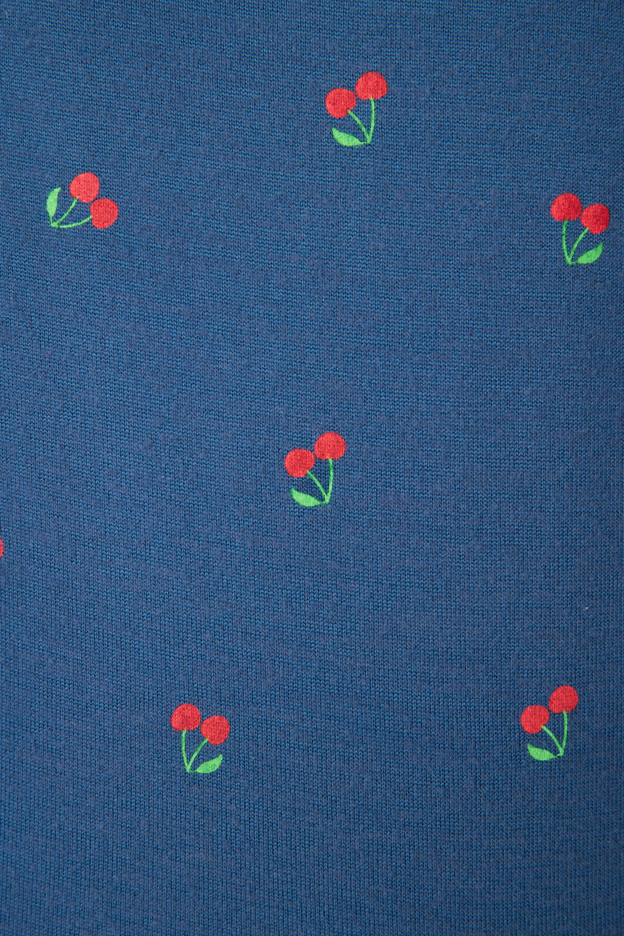 Star Spangled True Navy Cherry Print Long Sleeve Top